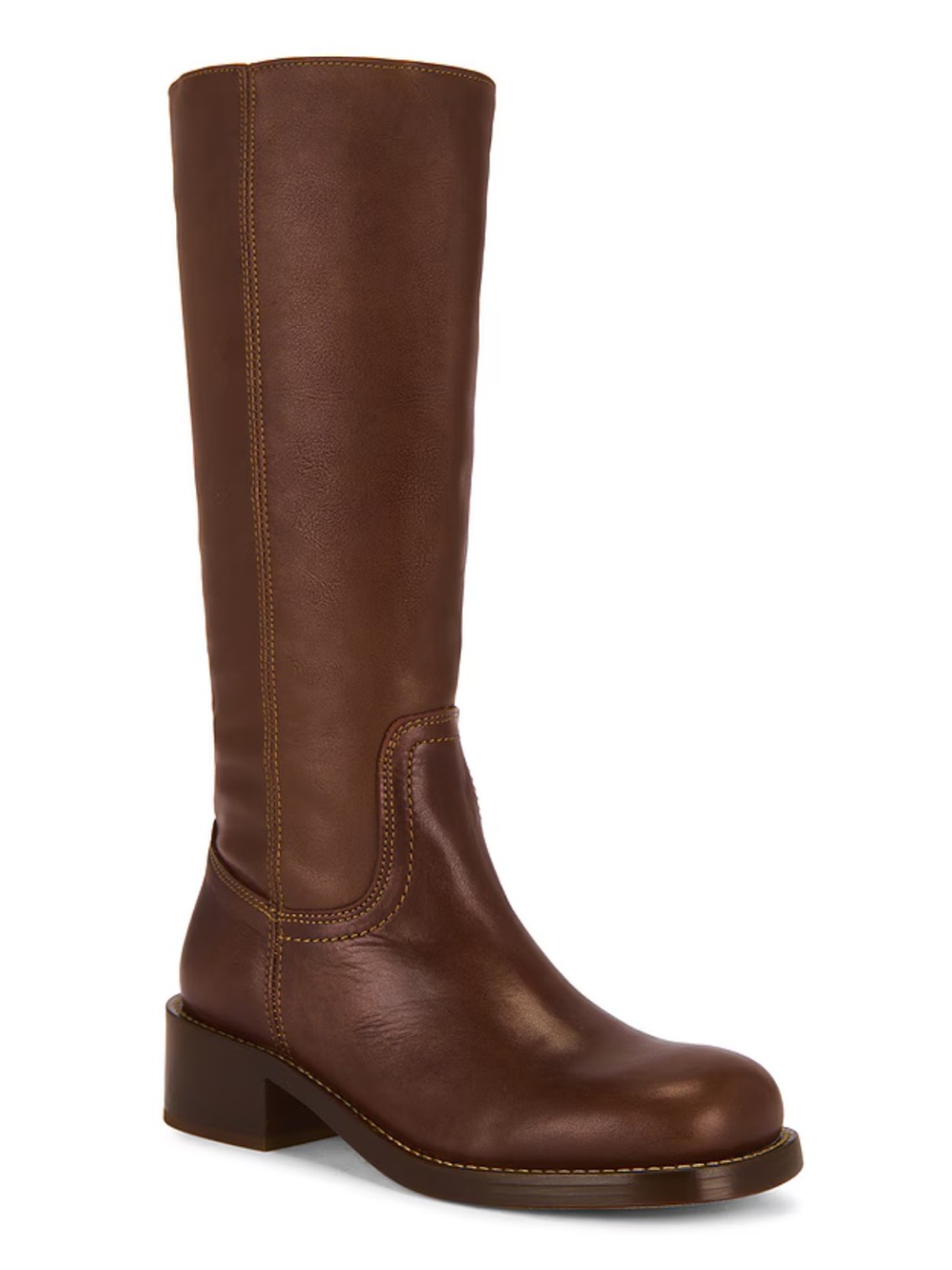 Steve Madden Riggs Boots Rust Leather Tall Brown Leather campus Revolve 7 - Picture 2 of 11
